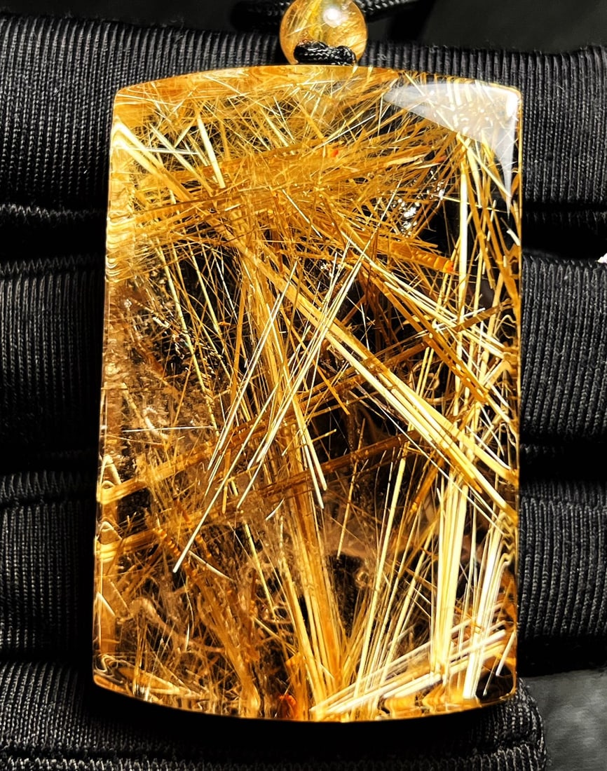 Natural Rutilated Quartz Carved Ox Pendant with Certificate - 4