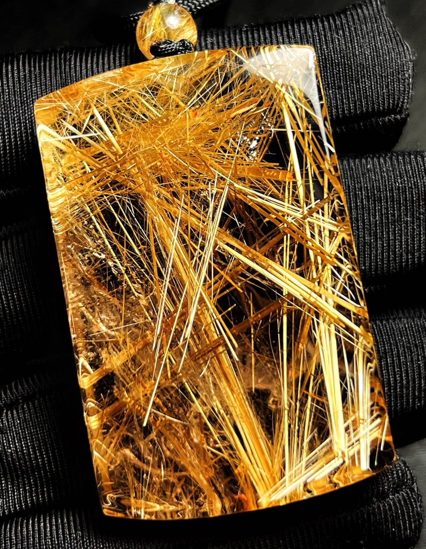 Natural Rutilated Quartz Carved Ox Pendant with Certificate - 5