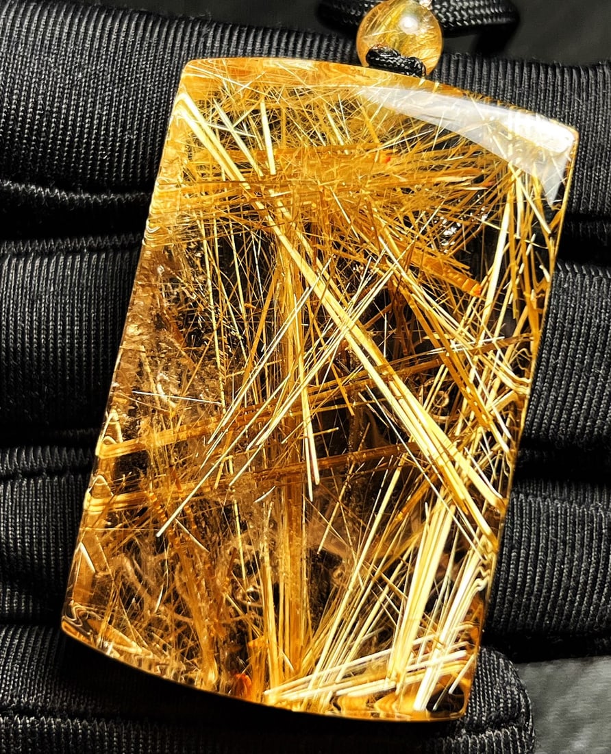 Natural Rutilated Quartz Carved Ox Pendant with Certificate - 6