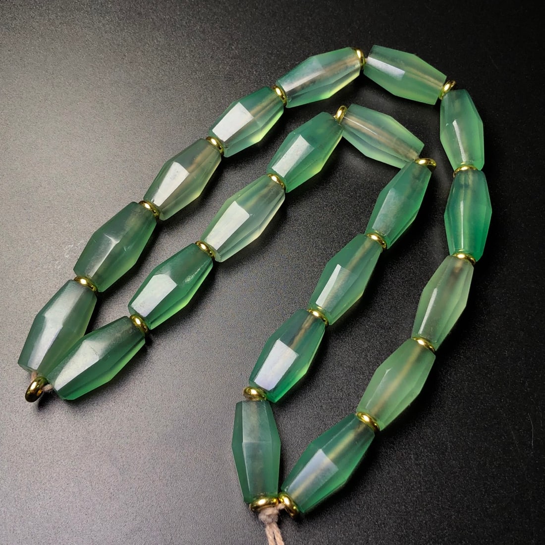 Chinese Green Agate Necklace - 2