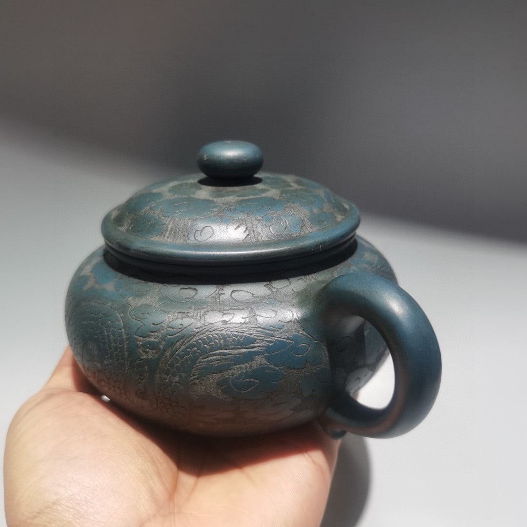 Chinese Yixing Zisha Clay Dragon Phoenix Teapot - 3