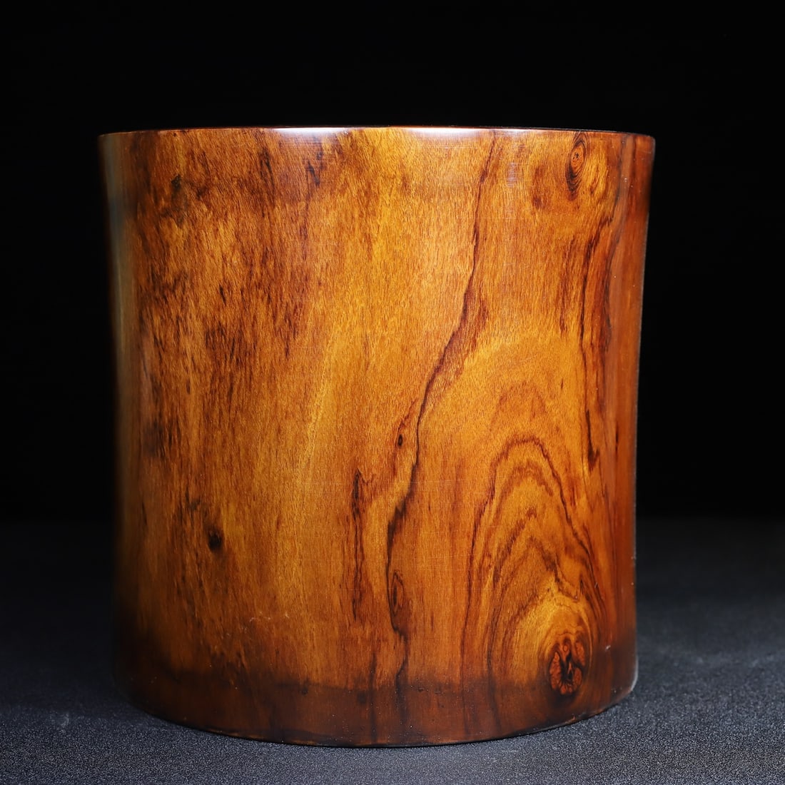 Old Chinese Huali Wood Brush Pot - 3