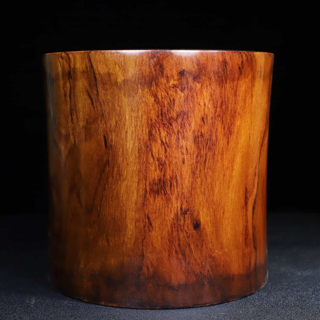 Old Chinese Huali Wood Brush Pot - 5