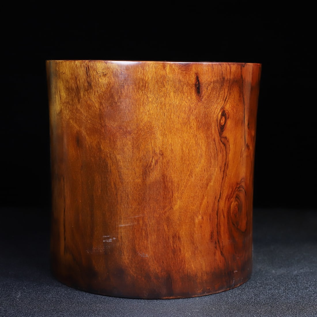 Old Chinese Huali Wood Brush Pot - 6