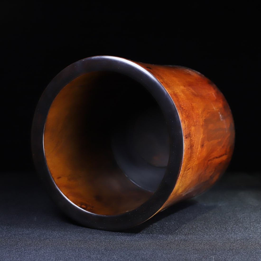 Old Chinese Huali Wood Brush Pot - 7