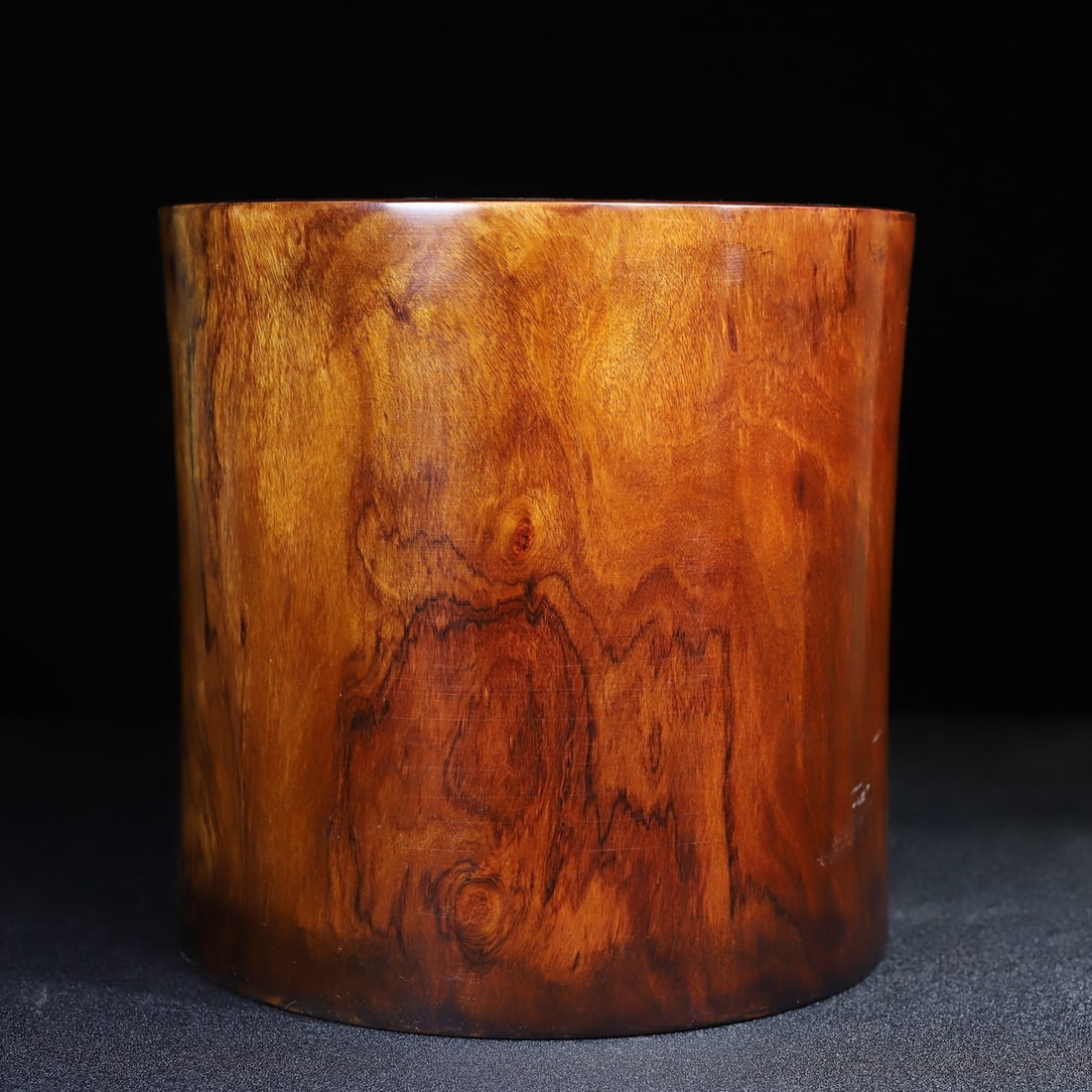 Old Chinese Huali Wood Brush Pot - 8