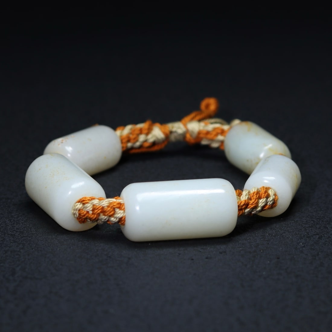 Hand knitting Chinese Hetian Jade Cong Hand Chain - 3