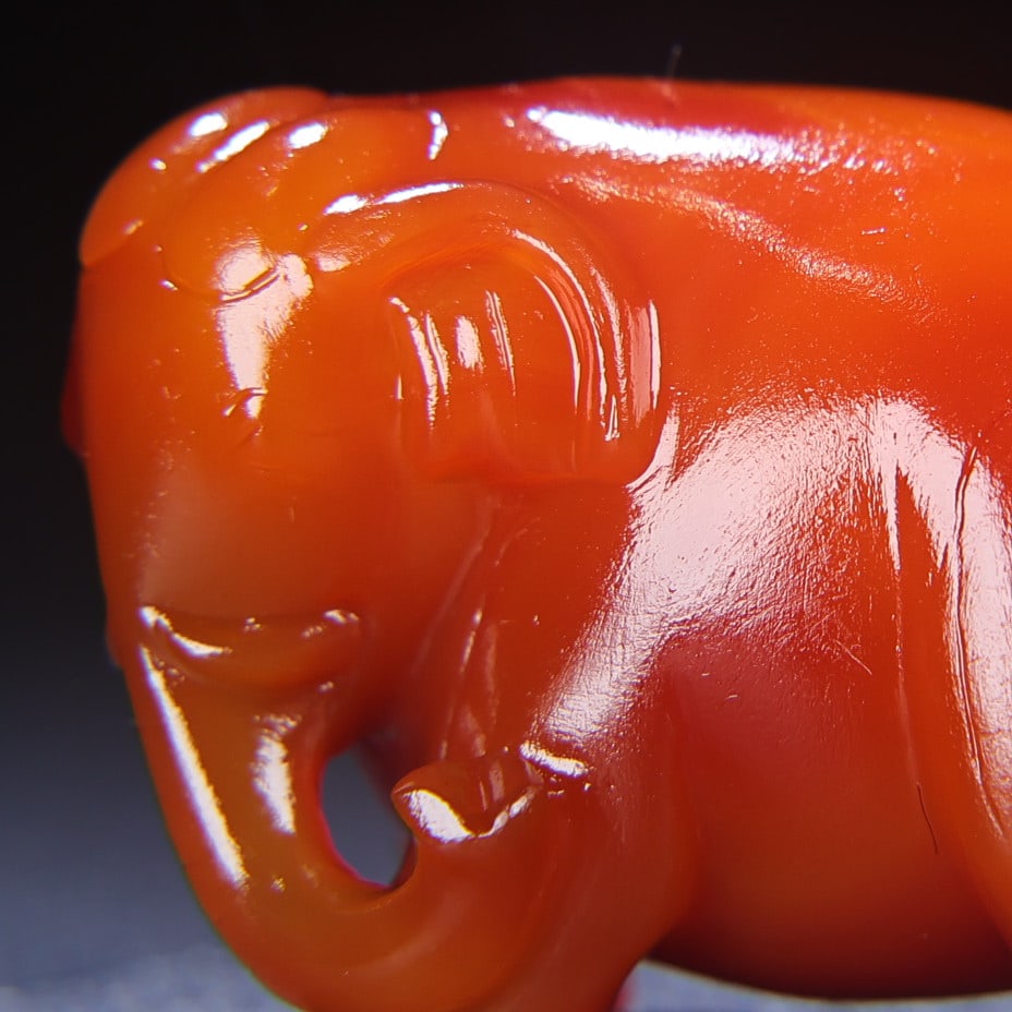 Chinese Agate Elephant Statue - 2
