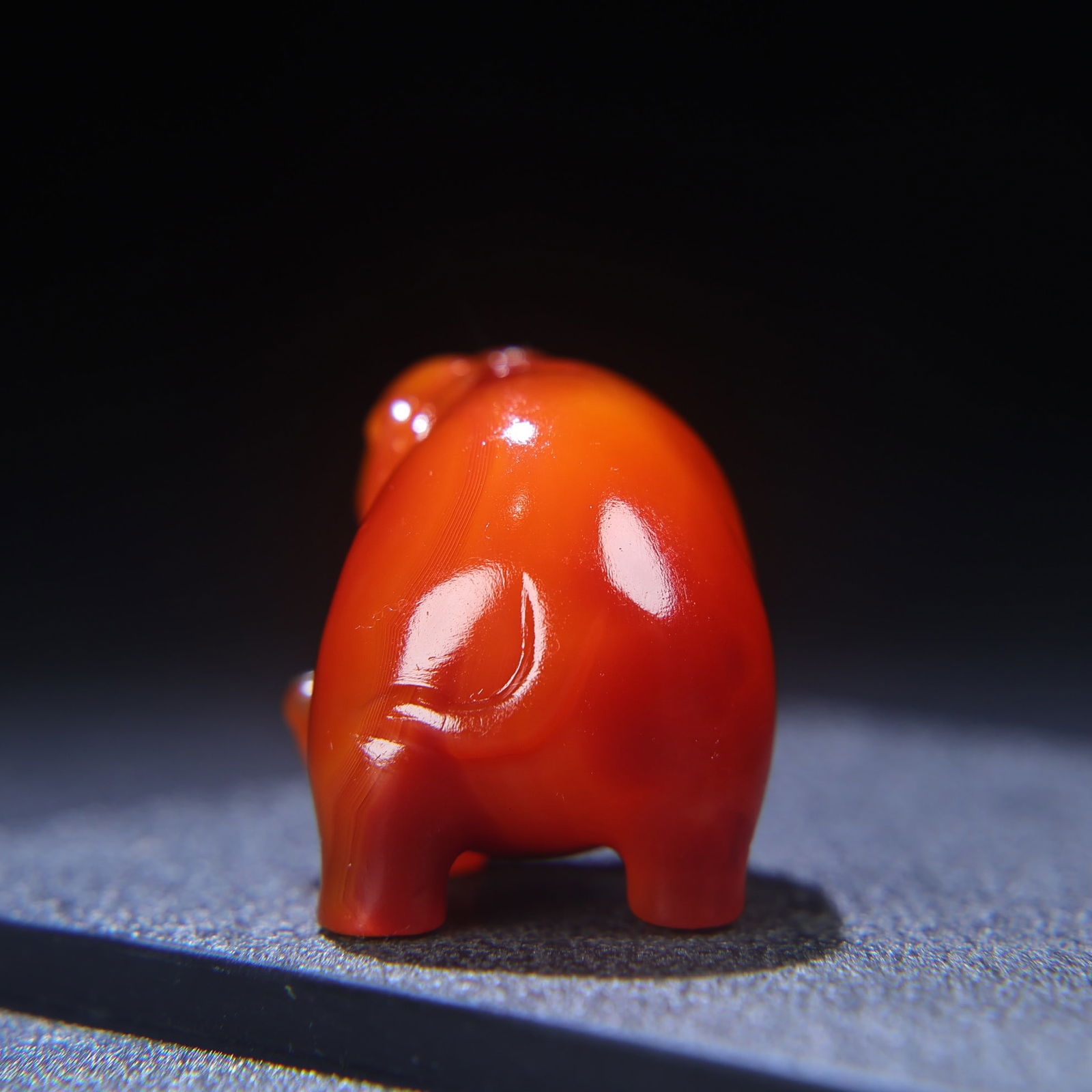 Chinese Agate Elephant Statue - 3