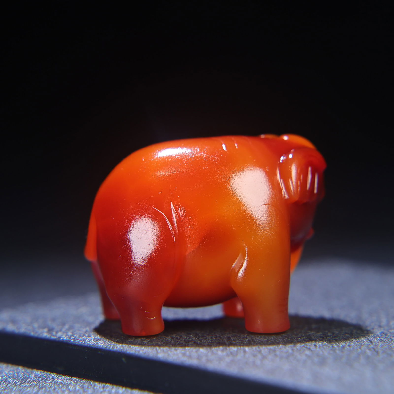 Chinese Agate Elephant Statue - 4