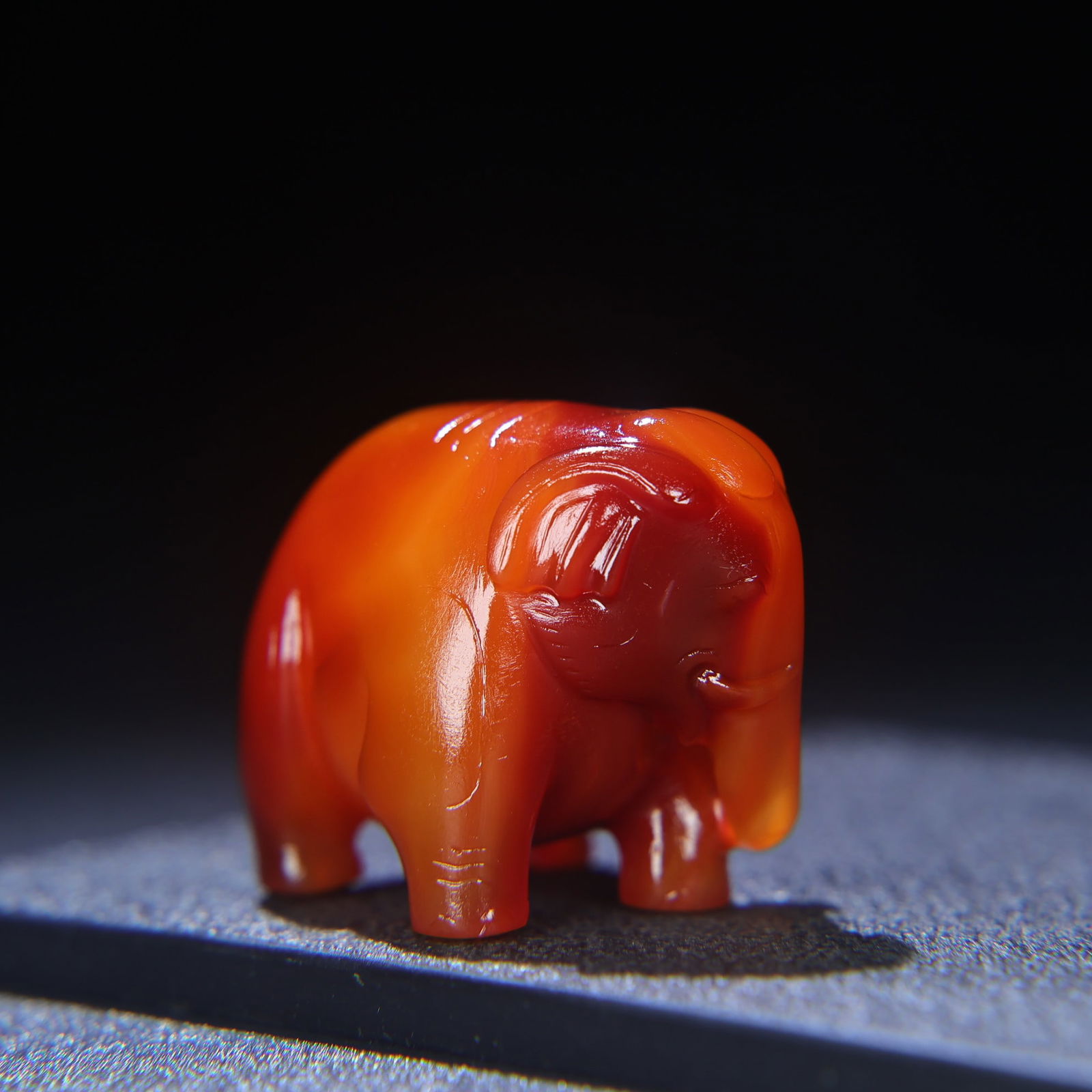Chinese Agate Elephant Statue - 5