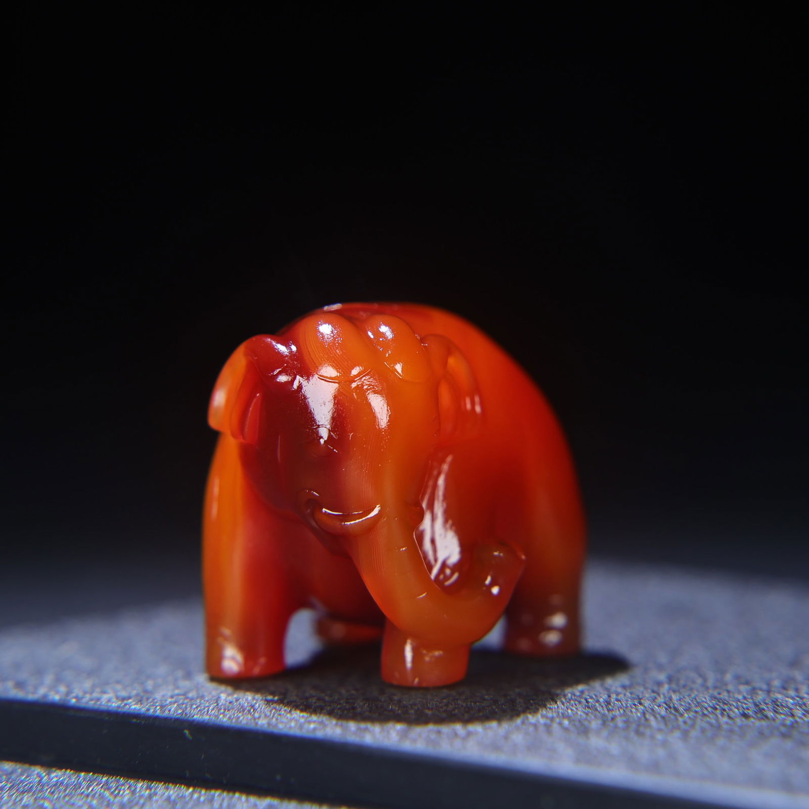 Chinese Agate Elephant Statue - 6