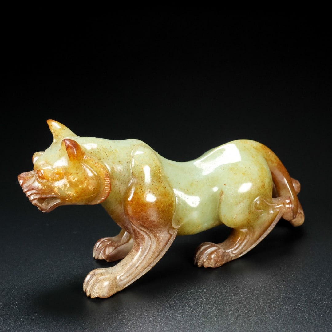 Old Chinese Hetian Jade Tigre Staute - 5