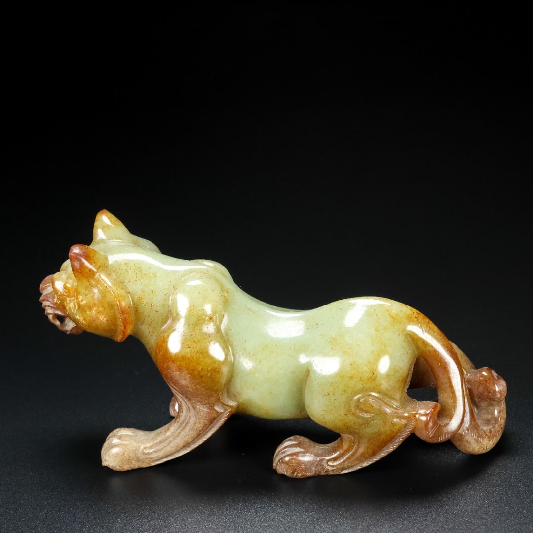 Old Chinese Hetian Jade Tigre Staute - 6