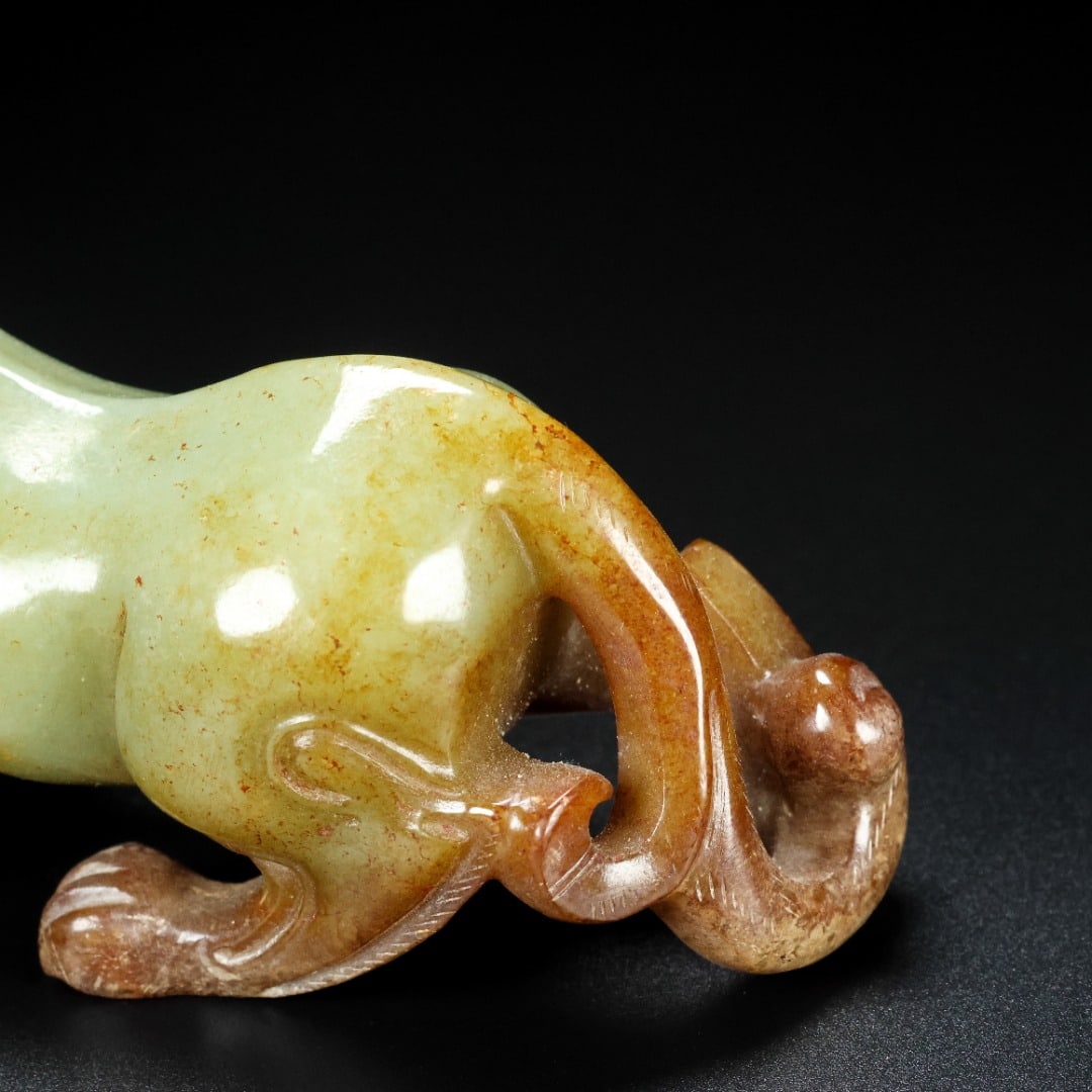 Old Chinese Hetian Jade Tigre Staute - 7