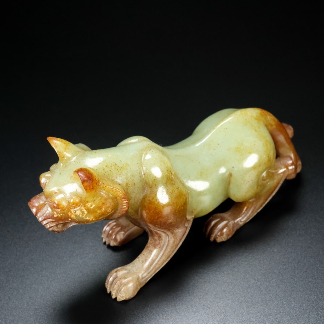 Old Chinese Hetian Jade Tigre Staute - 9