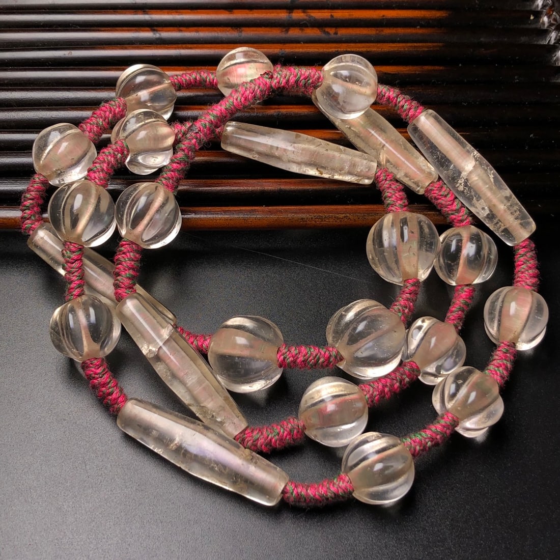 Hand knitting White Agate Necklace - 5