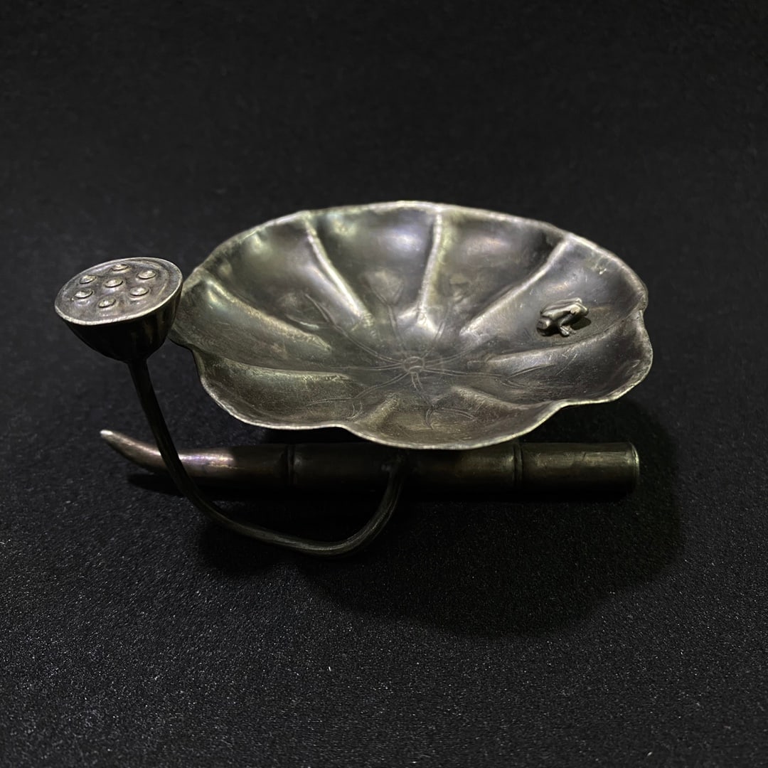 Old Chinese Pure Silver Lotus Small Statue (1 of 8)