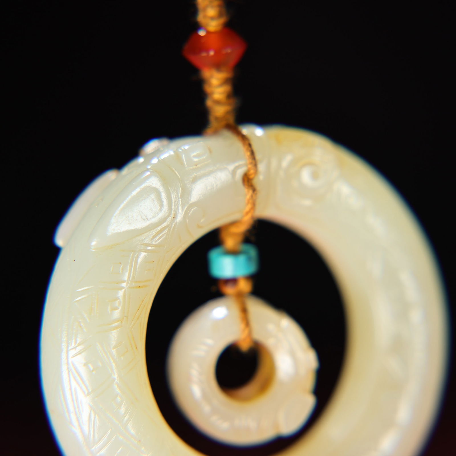 Superb Chinese Hetian Jade,lapis lazuli,agate,crystal Pendant - 6