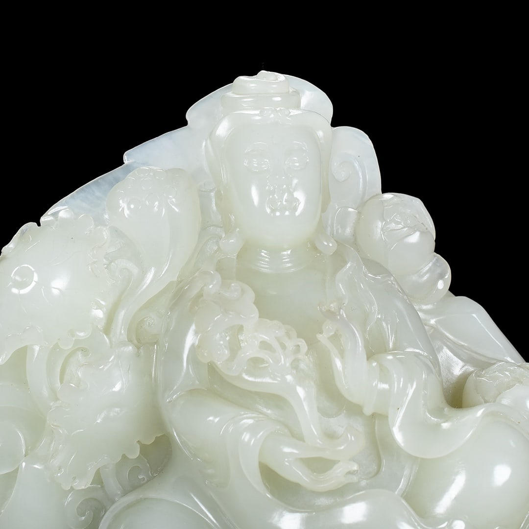 Superb Chinese Hetian Jade Kwan-yin Statue - 3