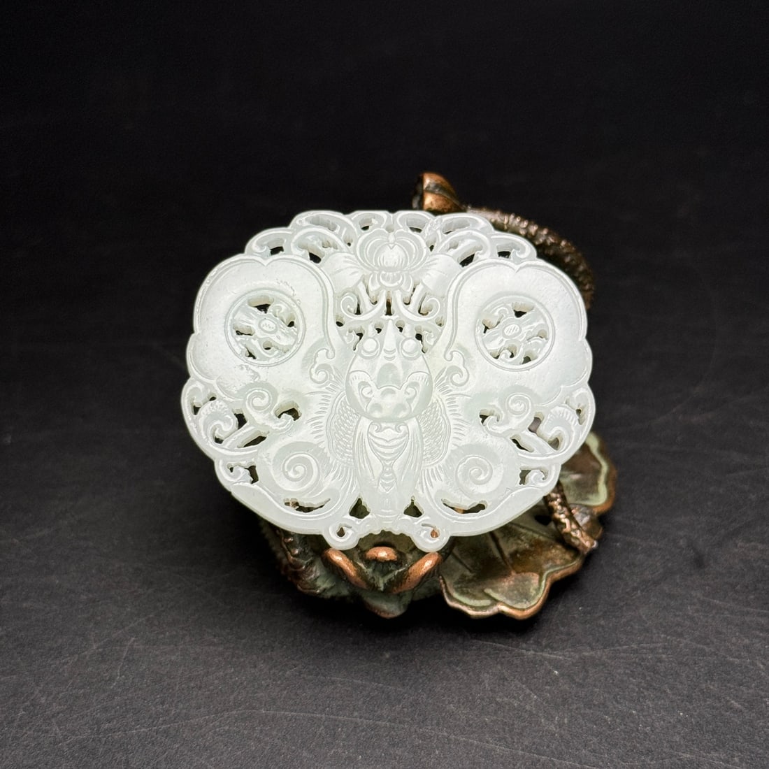 Hand Carved Chinese Hetian Jade Butterfly Pendant (1 of 9)