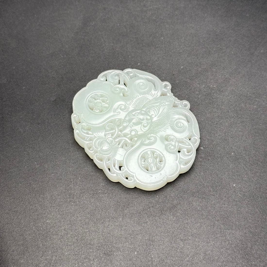 Hand Carved Chinese Hetian Jade Butterfly Pendant - 7