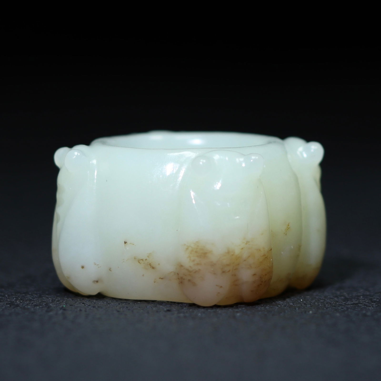 Inside Diameter 22.5mm Chinese Hetian Jade Cicada Thumb Ring (1 of 6)