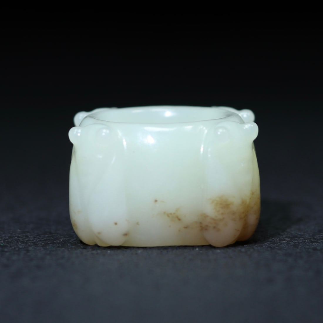 Inside Diameter 22.5mm Chinese Hetian Jade Cicada Thumb Ring - 2