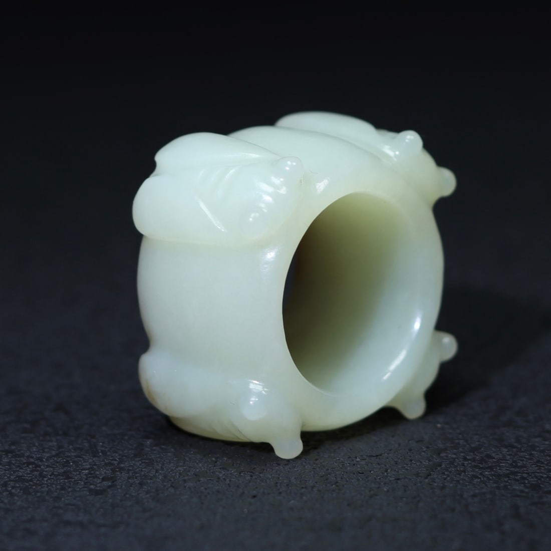 Inside Diameter 22.5mm Chinese Hetian Jade Cicada Thumb Ring - 5