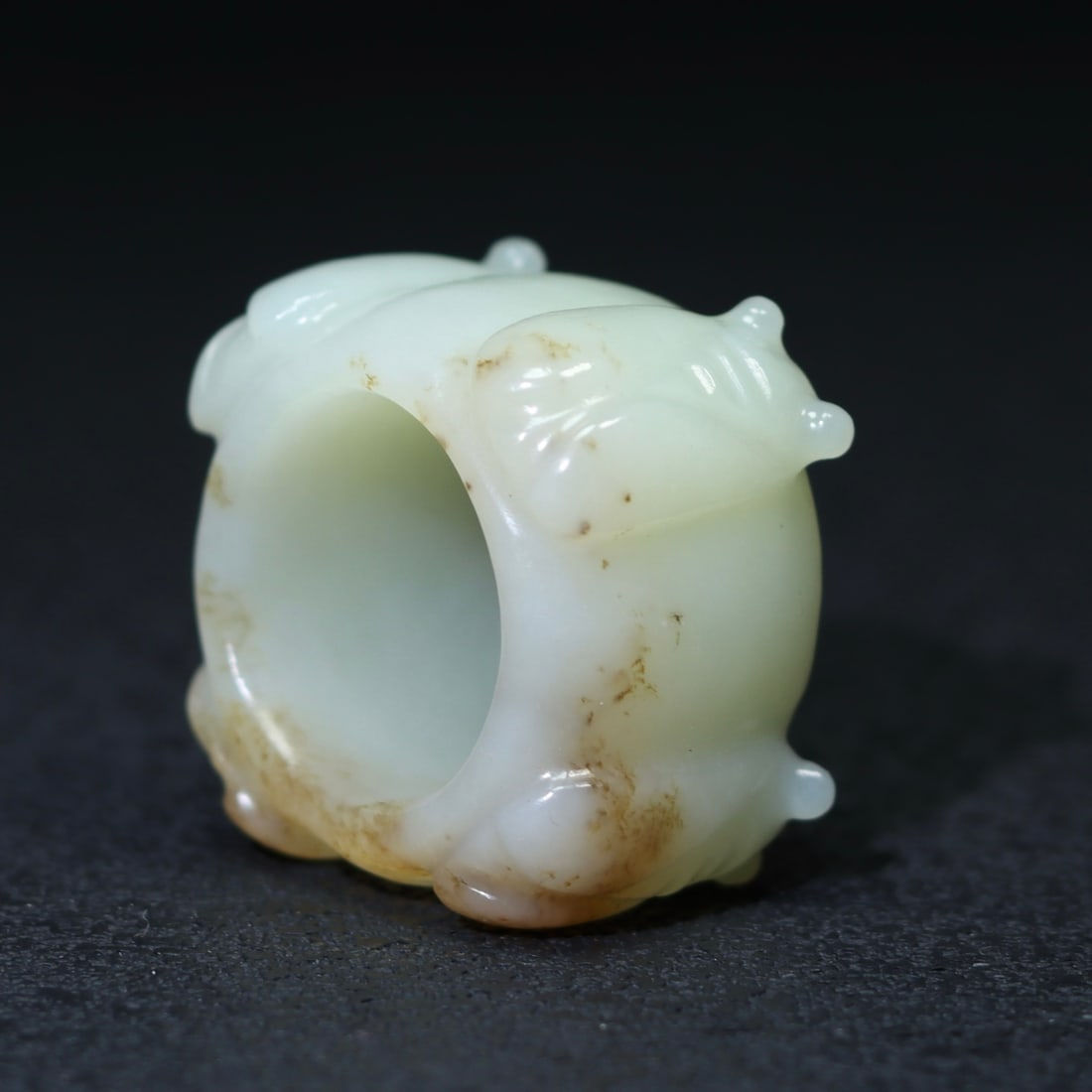 Inside Diameter 22.5mm Chinese Hetian Jade Cicada Thumb Ring - 6