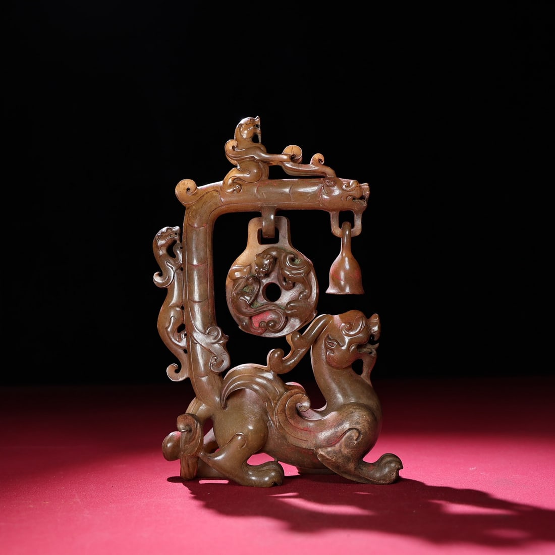 Old Chinese Hetian Jade Beast Statue - 7