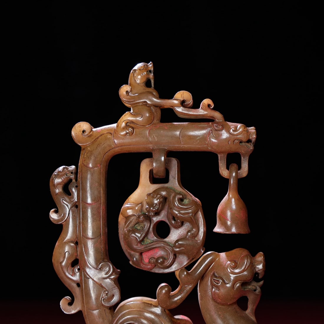 Old Chinese Hetian Jade Beast Statue - 8