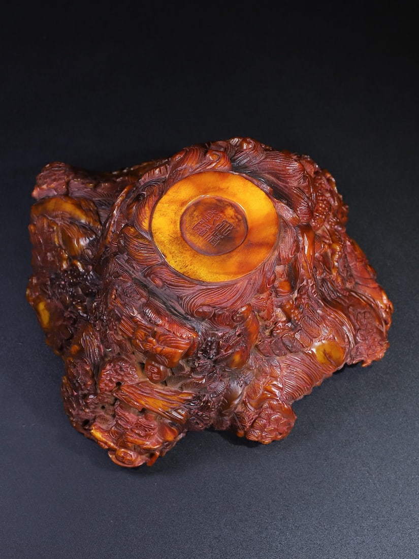 Hand Carved Ox Horn Bowl - 10