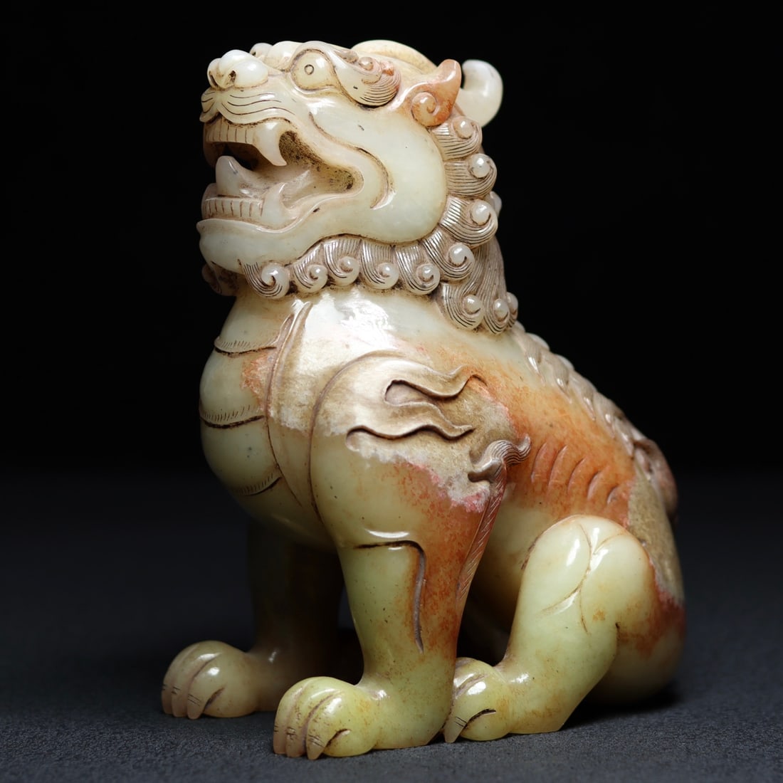 Old Chinese Hetian Jade Lion Statue (1 of 9)