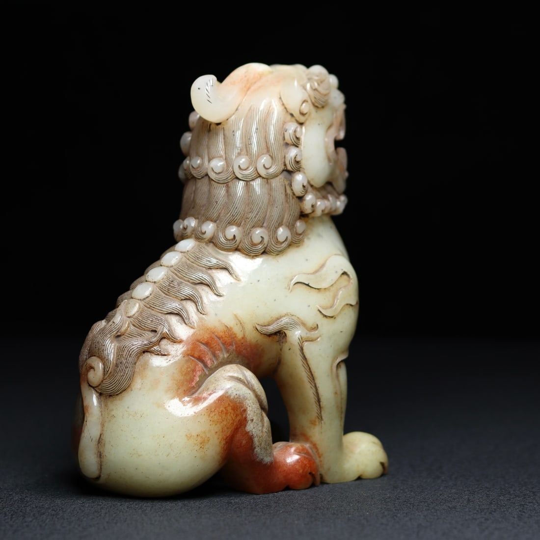 Old Chinese Hetian Jade Lion Statue - 8
