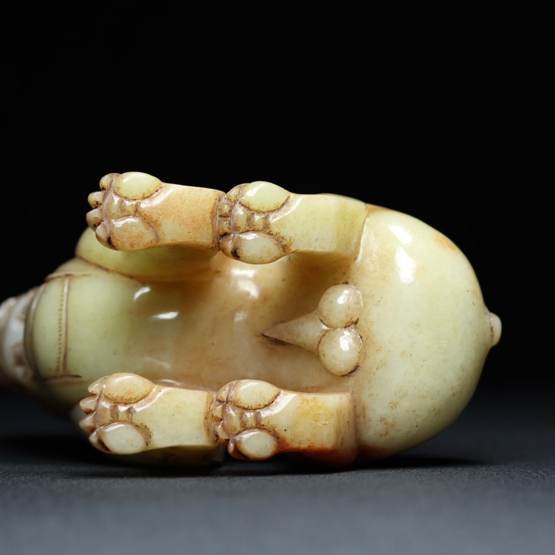 Old Chinese Hetian Jade Lion Statue - 9