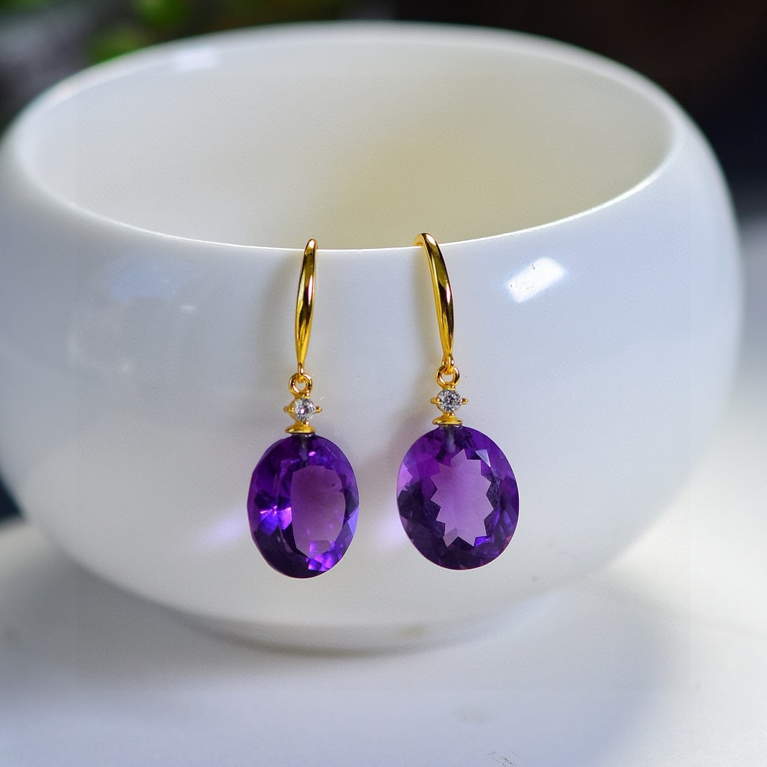 A Pair Amethyst Earrings (1 of 6)