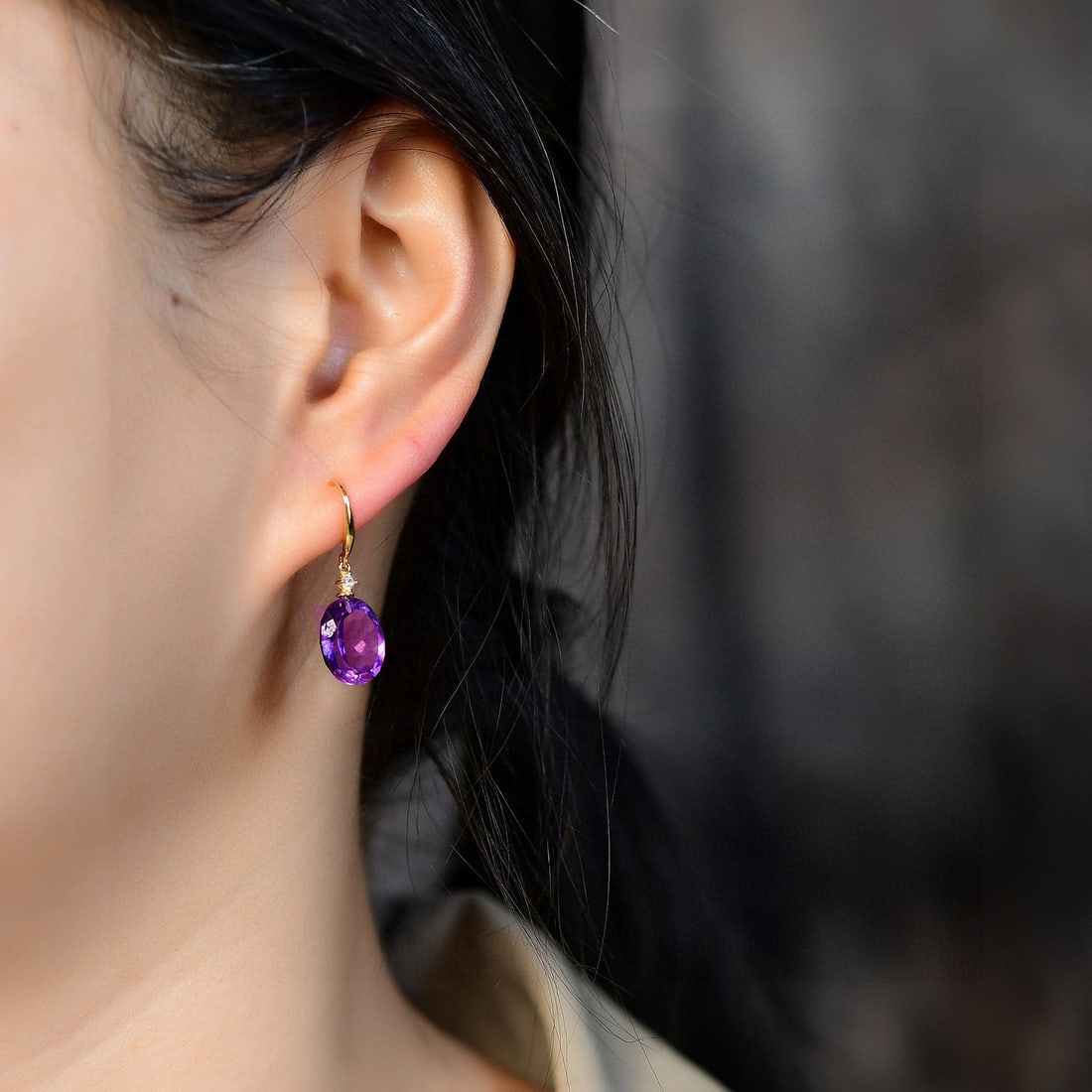 A Pair Amethyst Earrings - 6