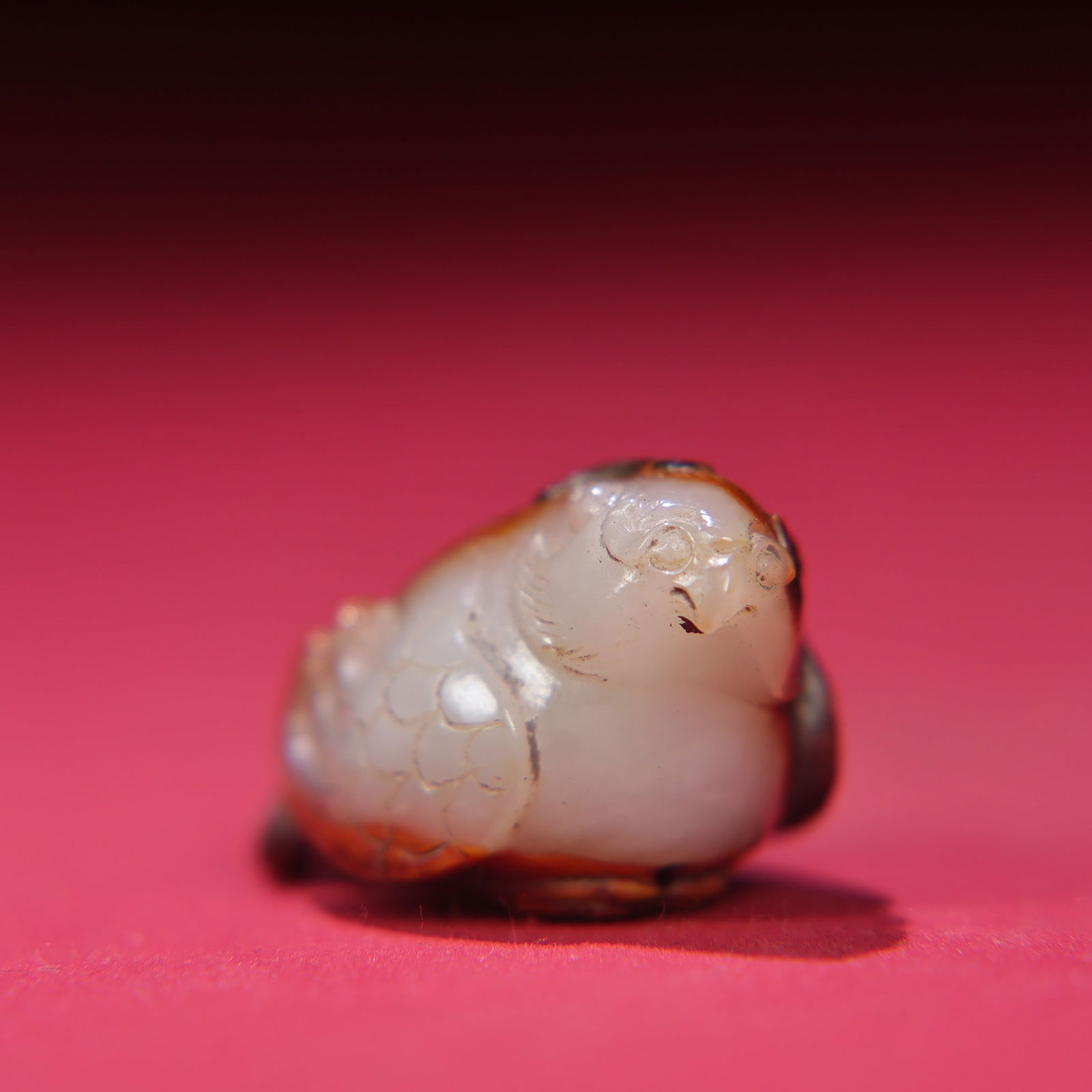 Old Chinese Hetian Jade Bird Pendant - 3