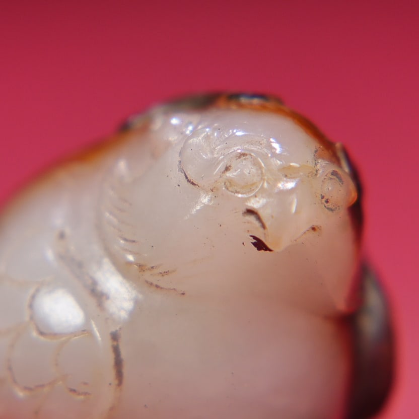 Old Chinese Hetian Jade Bird Pendant - 4