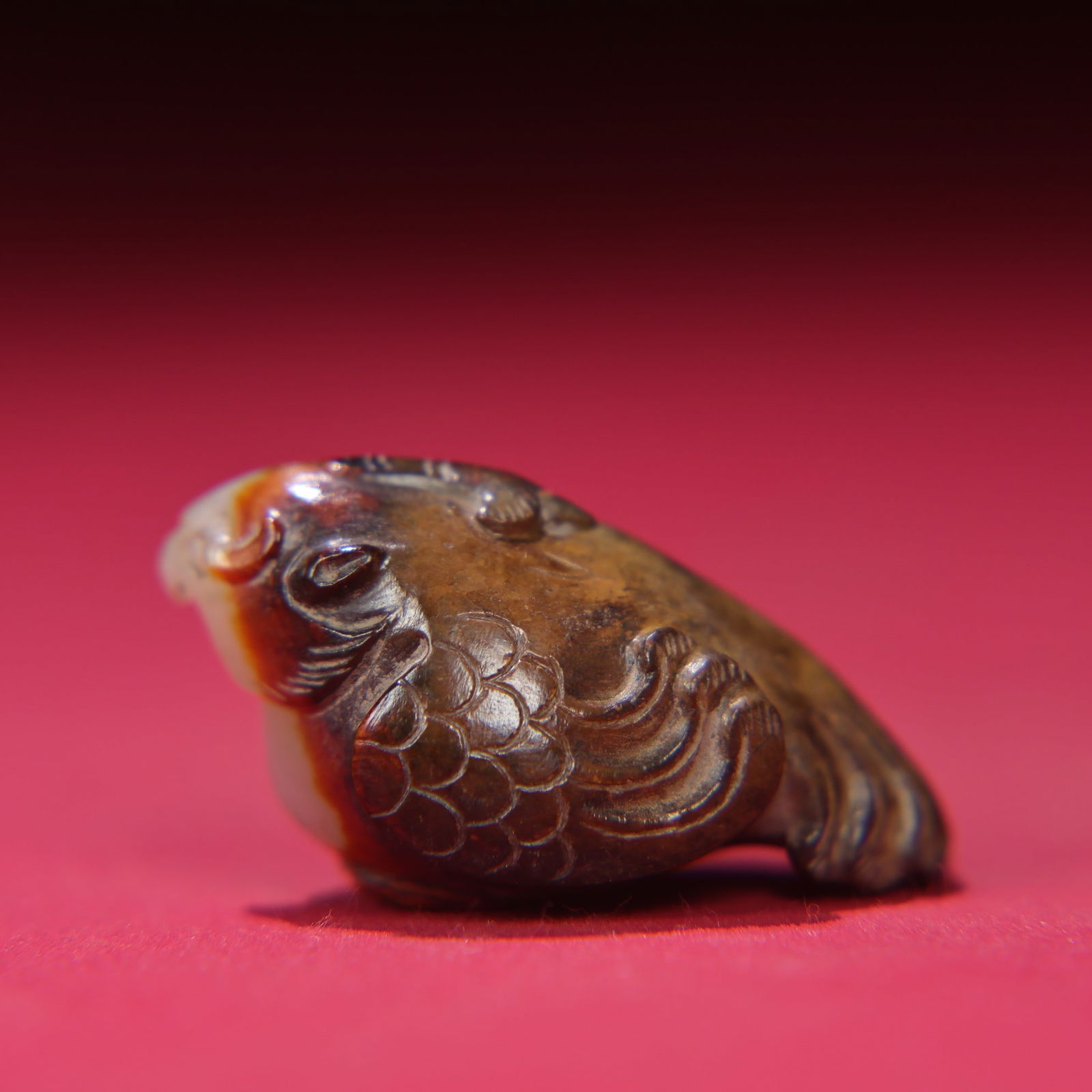 Old Chinese Hetian Jade Bird Pendant - 7