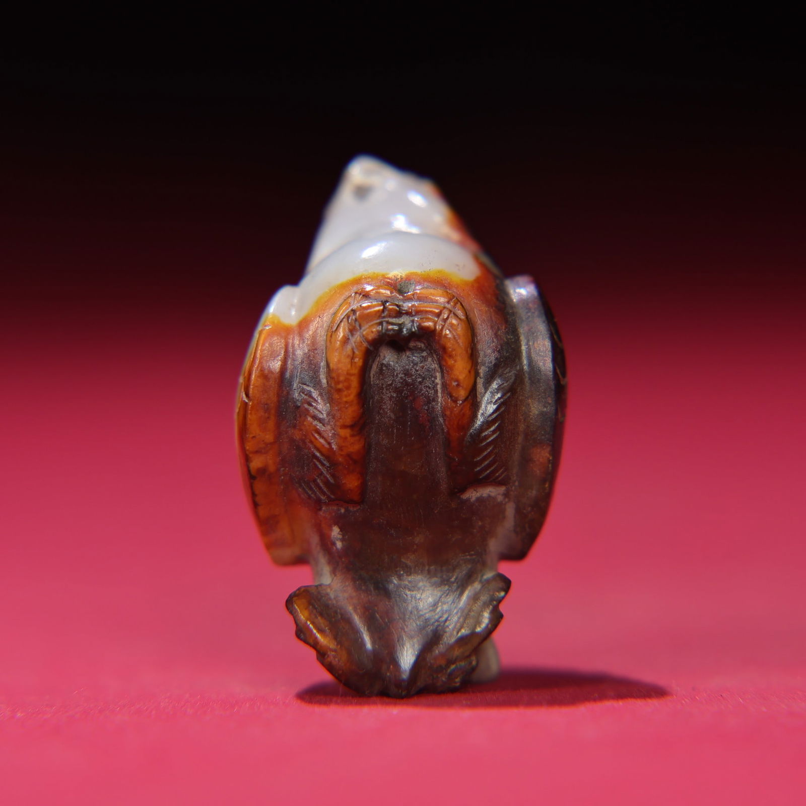 Old Chinese Hetian Jade Bird Pendant - 8