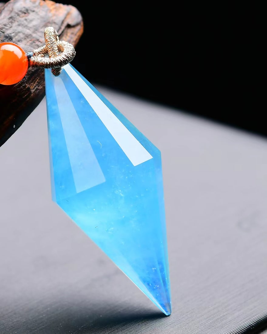 Natural Aquamarine Pendant with Certificate - 2