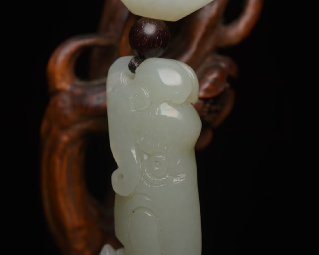 Chinese Hetian Jade Elephant Pendant - 6