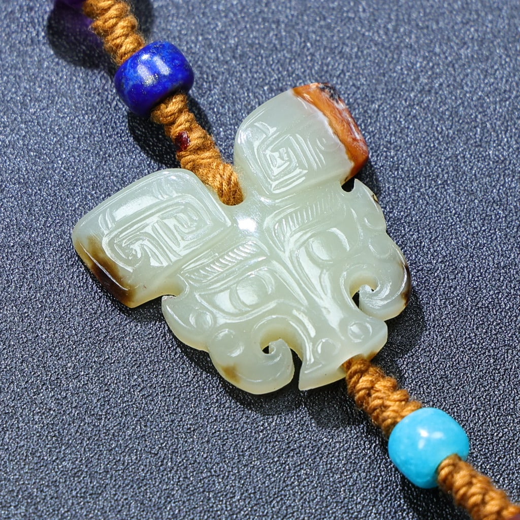 Old Chinese Hetian Jade,lapis lazuli,agate,crystal Pendant - 3
