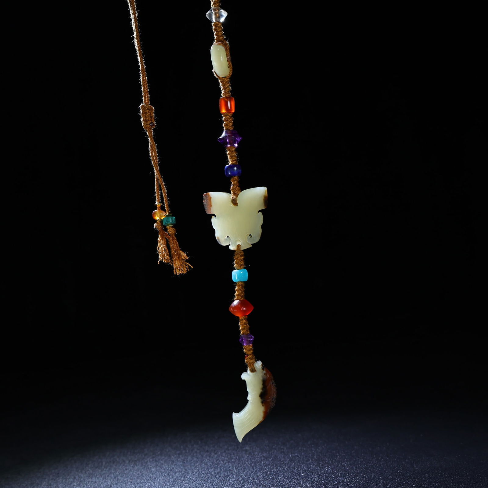 Old Chinese Hetian Jade,lapis lazuli,agate,crystal Pendant - 4