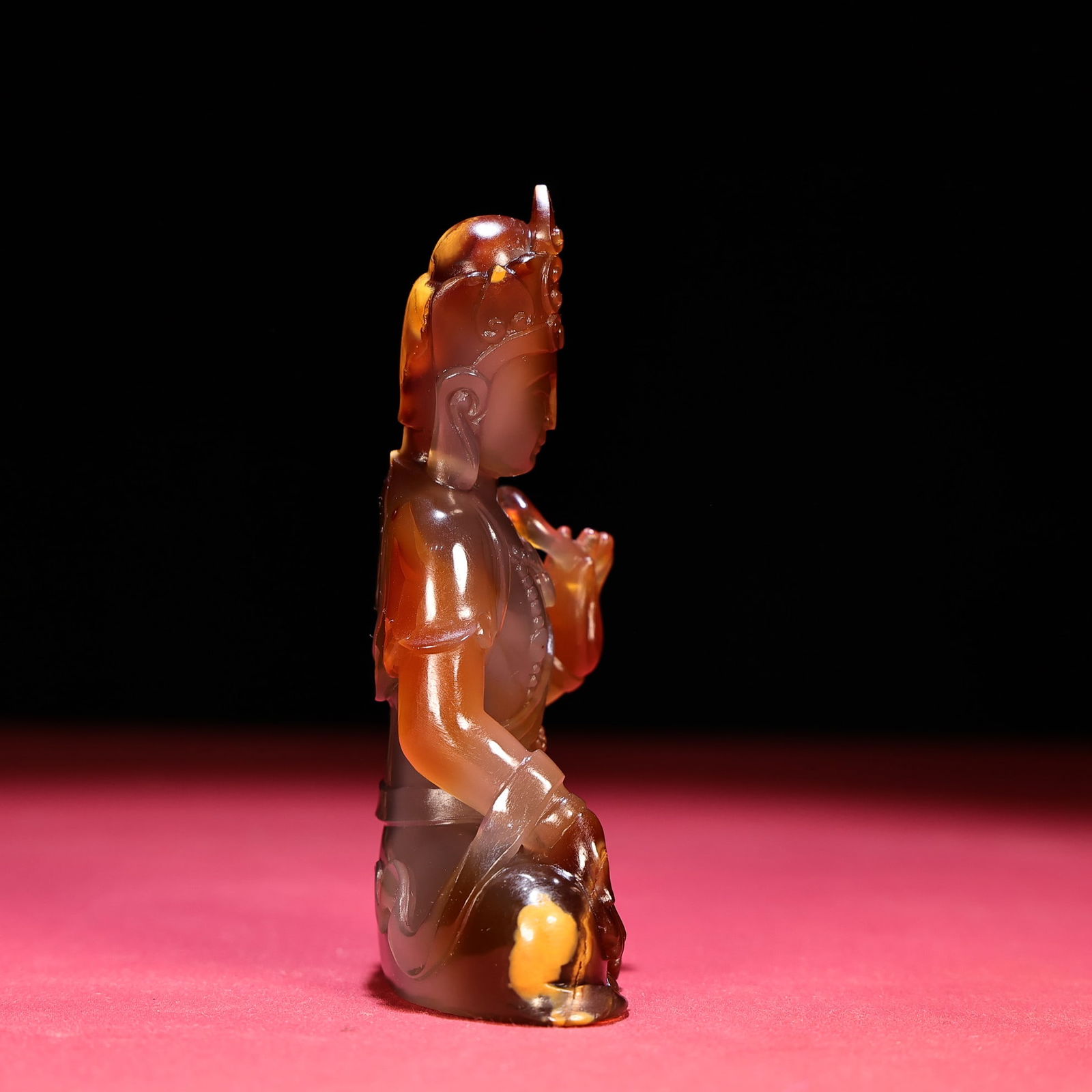 Superb Chinese Agate Carved Buddha Statue - 4