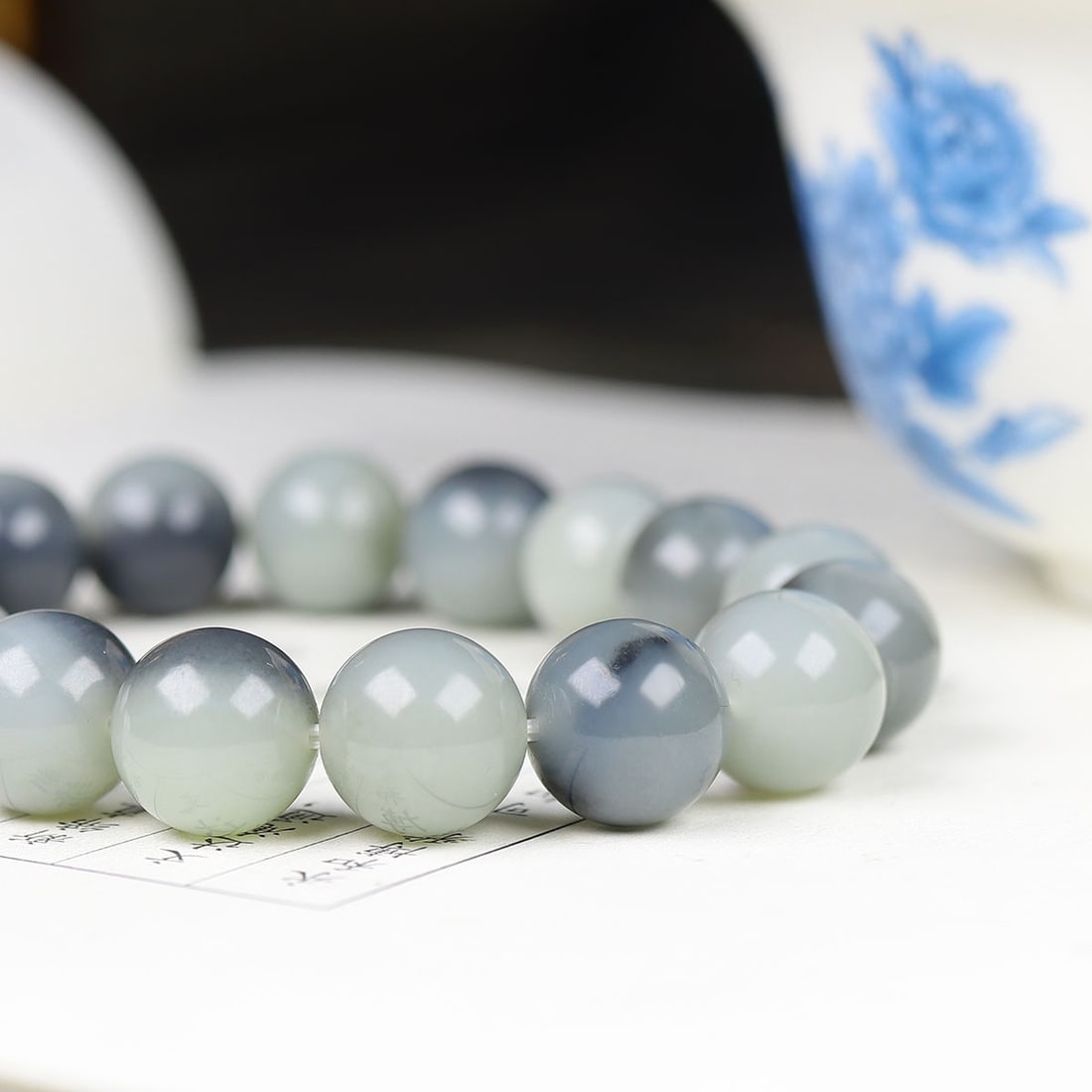 Superb Chinese Hetian Jade Beads Bracelet - 5