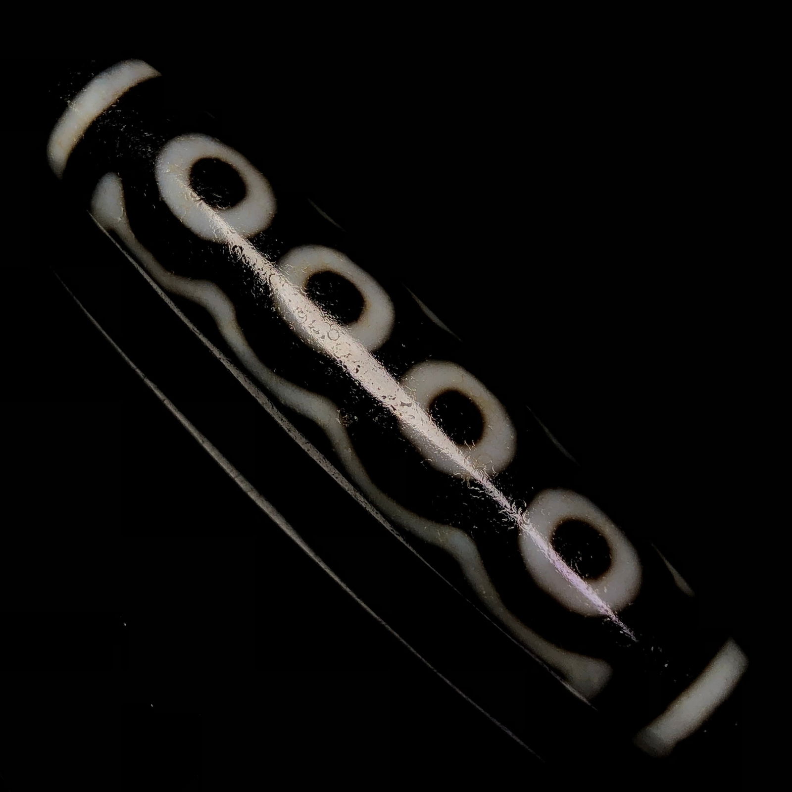 Old Tibetan 7 Eyes DZI Agate Lucky Pendant - 6