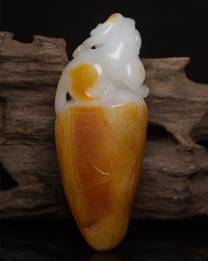 Chinese Hetian Jade Carved Fortune Beast Pendant - 2